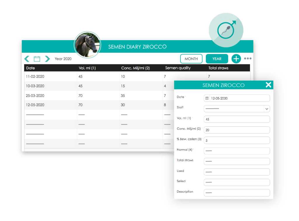 Samenentnahme registrieren